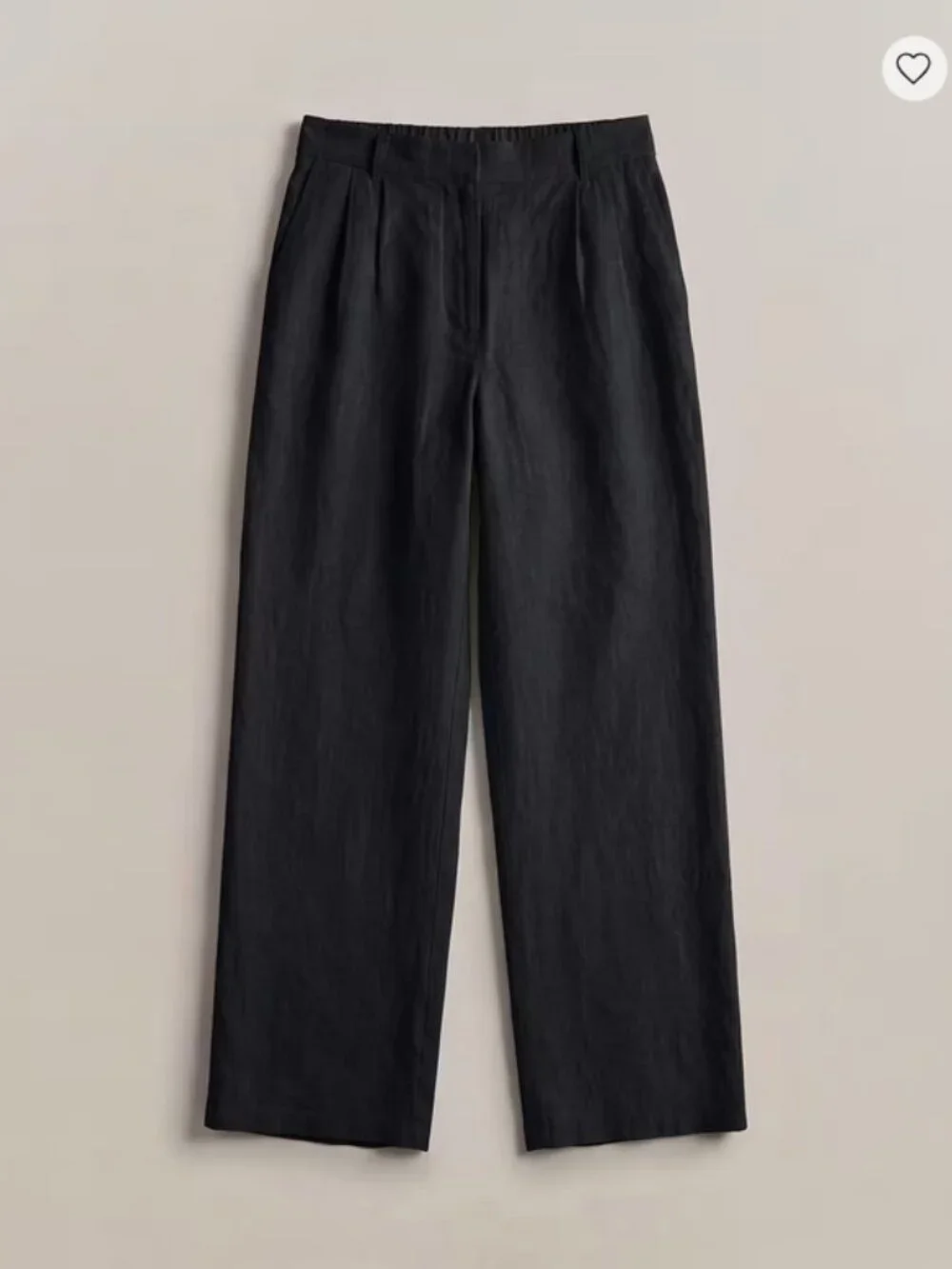 Quince 100% European Linen Pleated Trousers Black High Rise Size 0 New With Tags